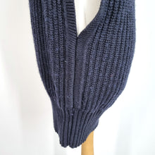 Load image into Gallery viewer, AllSaints Knitted Jumper Dress Large Navy Chunky Open Sides Tunic Vest Mouleon