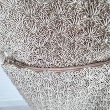Load image into Gallery viewer, Principles Crossbody Bag Woven Crochet Macrame Beige Lined Rustic Flap Zipper