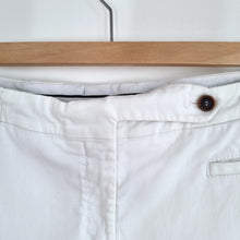 Load image into Gallery viewer, Celine Trousers White Cropped Size 42 UK 12/14 Chinos Cotton Stretch Work Slim