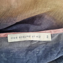 Load image into Gallery viewer, Mes Soeurs Et Moi Top Silk Blend Size 2 UK 14 Tie-Dye Blouse Boxy Lagenlook