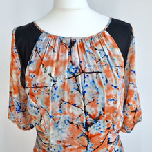 Load image into Gallery viewer, Mint Velvet Dress Silk Blend Cocktail Abstract Print Sheath Lined Stretch 14 16