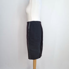 Load image into Gallery viewer, COS Pencil Skirt Velvet Full Zip Panels Black Work Party Knee Length Stretch 10