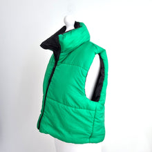 Load image into Gallery viewer, Zara Reversible Gilet Puffer Down Black Green Jacket Waistcoat Zip Small Medium