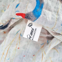 Load image into Gallery viewer, Swan Print Midi Dress Pockets WeiWei Lagenlook Cotton Viscose Casual One Size