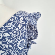 Load image into Gallery viewer, Next Morris & Co Dress Mini Linen Blend Blue White Tile Floral Print Mini 10