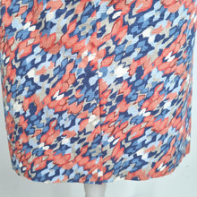 Load image into Gallery viewer, Boden Pencil Skirt Abstract Print Knee Length Tall Red Blue Lined Cotton 18 Long