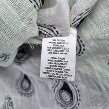 Load image into Gallery viewer, Indian Kaftan Beach Coverup Paisley Print 100% Cotton One Size White Short Boho