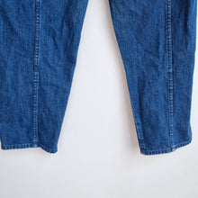 Load image into Gallery viewer, Vintage St Michael Jeans Joggers Mum Dark Blue High Rise 80s Elasticated Waist 8