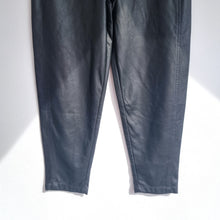 Load image into Gallery viewer, Zara Faux Leather Barrel Trousers Jeans Black XS Buttery High Rise Pockets Work