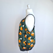 Load image into Gallery viewer, Ulla Popken Tankini Top Oranges Spot Print Lined Blouson Swimsuit Plus Size 28