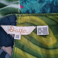 Load image into Gallery viewer, Batik Tunic Blouse Top One Size Green Tie-Dye Indonesia Pockets Long Sleeve Boho