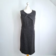 Load image into Gallery viewer, Jasper Conran Shift Dress Grey Textured UK 12 Sleeveless Work Office Tweed