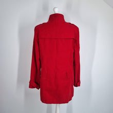 Load image into Gallery viewer, Long Tall Sally Coat Red UK 18 Pea Jacket Lined Cotton Pockets High Neck Winter