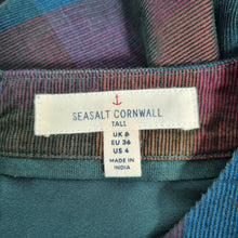 Load image into Gallery viewer, Seasalt Cornwall Dress Corduroy Martingale Check Pockets Shift Lined Size 8 Tall
