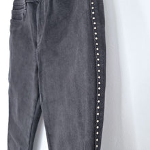 Load image into Gallery viewer, AllSaints Studded Black Jeans Miller Coated Waxed Skinny Grunge Cropped W 28