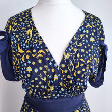 Load image into Gallery viewer, Issa London Dress 100% Silk Jersey UK 8 Dolphin Fish Print Blue A Line Cocktail