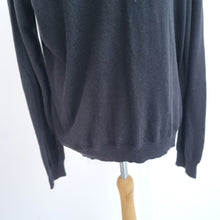 Load image into Gallery viewer, Woolovers Rollneck Jumper Black Large Silk Cotton Blend Turtleneck Fine Knit
