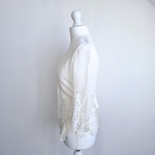 Load image into Gallery viewer, AllSaints Wrap Top Off-White Lace Zariah Broderie Blouse Scallop Sleeves 8