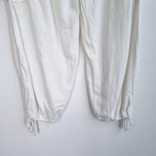 Load image into Gallery viewer, Next Cargo Harem Trousers UK 10 Cream Relaxed Fit Linen Blend Pockets Cuffed