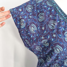 Load image into Gallery viewer, Anokhi for East Dress Maxi Block Print Floral Blue Purple 100% Cotton Boho 16