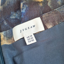 Load image into Gallery viewer, Jigsaw Skirt Pencil Navy Blue Abstract Print Work Office Lined Knee Length 14