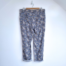 Load image into Gallery viewer, Next Floral Chino Trousers UK 14 Long Blue Print Cotton Blend Liberty Style