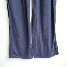 Load image into Gallery viewer, Long Tall Sally Trousers UK 16Soft Knit Wide Leg Flare Navy Blue Pull On Lounge
