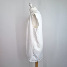 Load image into Gallery viewer, Zara White Mini Dress NEW Grecian Shoulders Pads Tunic Sleeveless Medium Lined