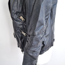 Load image into Gallery viewer, Zara Woman Real Leather Jacket Large Puff Sleeves Black Biker Lambskin Lined