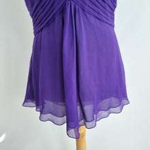 Load image into Gallery viewer, Oasis Top Y2K 100% Silk Purple 16 V Neck Lined Party Asymmetric Hem Cami Vintage