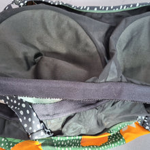 Load image into Gallery viewer, Ulla Popken Tankini Top Oranges Spot Print Lined Blouson Swimsuit Plus Size 28