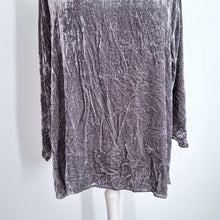 Load image into Gallery viewer, Bella Donna Crushed Velvet Top Blouse Lilac Long Sleeves Boho Tunic 12 14 16