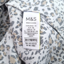 Load image into Gallery viewer, M&S Tea Dress Leopard Print UK 14 Peter Pan Collar Viscose Smock Animal Skater