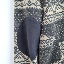 Load image into Gallery viewer, Elvis Jesus Mens Jacket Fair Isle Hoodie Bomber Zip Up Pockets Grey Size Small