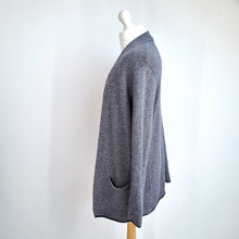 Load image into Gallery viewer, Seasalt Cornwall Cardigan Wool Blend Granary Open Blue Pockets Longline Size 10