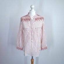 Load image into Gallery viewer, Vanessa Bruno Blouse Tunic UK 10 Paisley Print 100% Cotton Cream Red Top Boho