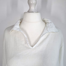 Load image into Gallery viewer, Made in Italy White Blouse Tunic One Size 100% Cotton Sheer Beach Coverup Top