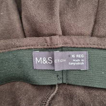 Load image into Gallery viewer, M&S Faux Suede Leggings UK 16 Regular Brown Pull On Stretch Trousers High Rise