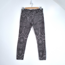 Load image into Gallery viewer, Whistles Skinny Jeans Snakeskin Print Grey Low Rise Stretch Animal Trousers 28
