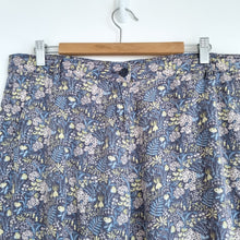 Load image into Gallery viewer, Next Floral Chino Trousers UK 14 Long Blue Print Cotton Blend Liberty Style