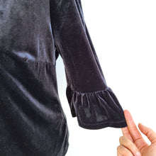 Load image into Gallery viewer, Boden Velvet Blouse Top Black 3/4 Sleeves Stretch T-shirt Party Plus Size 18