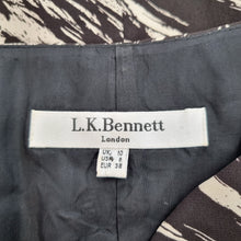 Load image into Gallery viewer, L. K. Bennett Dress 100% Silk Cocktail Shift Black Lined Cowl Neck Smart Size 10