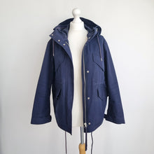 Load image into Gallery viewer, Arket Parka Jacket Navy Funnel Neck Waterproof Windproof  2-1 System Coat XS S