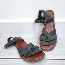 Load image into Gallery viewer, TOMS Women’s Flat Sandals UK 3 EU 34.5 Black Leather Upper Fishermen Summer
