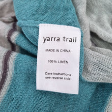 Load image into Gallery viewer, Yarra Trail 100% Linen Cardigan XL Striped Open Front Top Knit Tunic Grey Vest