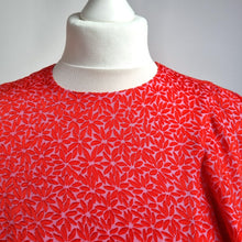 Load image into Gallery viewer, Ted Baker Devore Top Ruffle Size 2 UK 10 Coral Red Puff Sleeves Ties Devonna