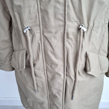 Load image into Gallery viewer, M&S Parka Coat Hooded UK 8 Khaki Faux Fur Trim Winter Jacket Padded Warm Pockets
