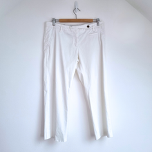 Load image into Gallery viewer, Celine Trousers White Cropped Size 42 UK 12/14 Chinos Cotton Stretch Work Slim