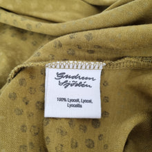 Load image into Gallery viewer, Gudrun Sjoden Dress Midi Maxi Pockets Jersey Lagenlook Mustard Striped Medium