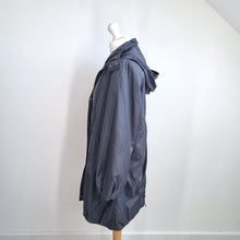 Load image into Gallery viewer, M&S Lightweight Hooded Raincoat Jacket Medium Navy Blue Removable Parka Pockets